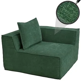 Mendler Loungesessel Stoff 63 x 97 x 97 cm Grün mit Kissen
