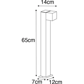 QAZQA Stehende Außenlampe Aluminium 65 cm IP44 Lieferumfang GU10 schwarz