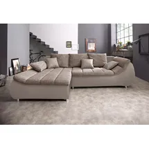 INOSIGN Ecksofa »Imola elegant und bequem, aktuelle Steppung im Sitz, L-Form«, wahlweise mit Bettfunktion