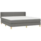 vidaXL Boxspringbett mit Matratze Dunkelgrau 160x200 cm Stoff