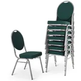 Raburg Stapelstuhl Bankettstuhl, stapelbar, für Konferenz, Seminar & Wartezimmer, David (Set), extra stabile, gepolsterte Metallstühle, belastbar bis 150 kg grün