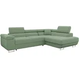 Mirjan24 Ecksofa Torezio Cord 2-Sitzer Grün