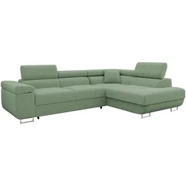Mirjan24 Ecksofa Torezio Cord 2-Sitzer Grün