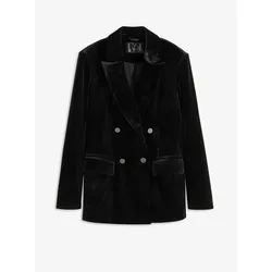 bonprix Blazer aus softem Samt, schwarz, 44, Samt