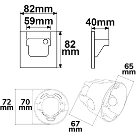 ISOLED Wandeinbauleuchte Kunststoff, Metall 4,0 cm inkl. PIR Sensor schwarz
