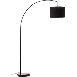 MY HOME Stehlampe "Elijah", schwarz, Ø 36cm H: 180cm, Lampen, Bogenlampe Textilschirm Stoff Ø 36cm, Bogenlampe