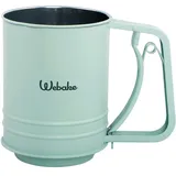 Webake Mehlsieb Edelstahl Einhand Puderzucker Sieb Küchensieb Flour Sifter Einhandsieb für Mehl und Zucker, Grün