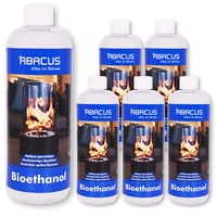 ABACUS® Ethanol, Spiritus, Bioethanol, Brennspiritus für den Kamin, Tischkamin, Wandkamin und Feuerstellen Bioethanol 6X 1 Liter (7071)