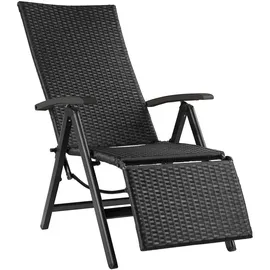 Tectake Rattanstuhl Brisbane 58 x 77 x 113 cm schwarz