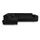 sofiland Ecksofa Aller L-Form mit Schlaffunktion und Bettkasten in Jasmine, Links Ottomane (Schwarz)