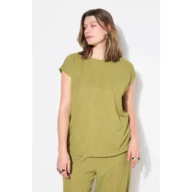 Studio Untold T-Shirt Top oversized Krepp Glitter-Effekt Gelb/Grün 54-56