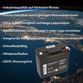 Q-Batteries Akkusatz 5x 12V 23Ah kompatibel zu 6 DZM 20 60V 20Ah