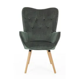 BIZZOTTO - Juliet Velvet Samtsessel Waldgrün