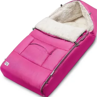 monzana Fußsack Kinderwagen Baby, mit Reflektoren, Reißverschluss Buggy Waschbar Babyschale Schlafsack Babydecke Kuschelig rosa - Monzana