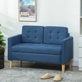 Homcom 2 Sitzer Sofa-117L x 62B x 78H cm-Blau | Gr.: onesize