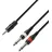 Adam Hall Cables 3 STAR YWPP 0300 Y-Kabel 2 x Klinke TS auf Miniklinke TRS | 3 m