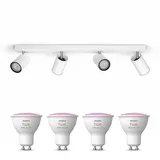 Philips Hue Kosipo Aufbaustrahler (Weiß) - Weißes und Farbiges Licht - Deckenstrahler 4 Flammig - GU10 - Hue White and Color Ambiance