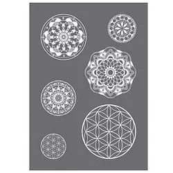Rayher Siebdruckschablone 6 Mandalas grau