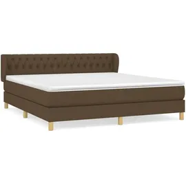 vidaXL Boxspringbett mit Matratze Dunkelbraun 180x200 cm Stoff
