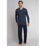 SCHIESSER Pyjama »"selected! premium inspiration"«, (2 tlg.), mit V-Ausschnitt, blau