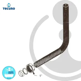 tecuro Berlauf-Verbindungsrohr Ø 25 x 310 mm mit 1 Zoll Überwurfmutter