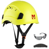 TACKLIFE Mustbau Sicherheitshelm-Set - Schutzhelm mit Schutzbrille, Verstellbarer Kopfriemen von 53 bis 63 cm