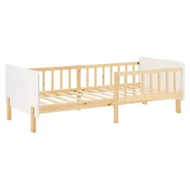 Homestyle4u Kinderbett 2604 90 x 200 cm Kiefer massiv weiß