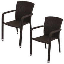 Garden Pleasure Getafe Stapelstuhl 57 x 60 x 82 cm braun 2 St.