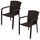 Garden Pleasure Getafe Stapelstuhl 57 x 60 x 82 cm braun 2 St.