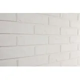 Wandverkleidung Elabrick Dover, Flexibler Verblend ziegel, wandverkleidung aussen, ziegelsteine, Weiss, 50x210mm, fassadenverkleidung aussen/wandverkleidung innen. einfache Installation.