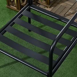 Outsunny 3tlg. Gartenmöbel-Set, Bistro-Set mit 2 Stühlen, 1 Couchtisch, Sitzkissen, Gartensitzgruppe für Balkon, Terrasse, - - Beige