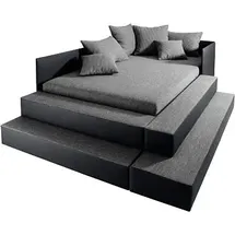 MAINTAL Polsterbett 246 x 72 cm Grau/Schwarz