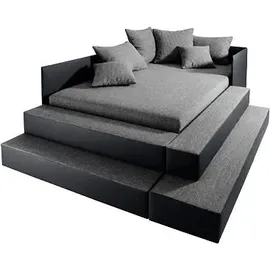MAINTAL Polsterbett 246 x 72 cm Grau/Schwarz