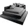 MAINTAL Polsterbett 246 x 72 cm Grau/Schwarz