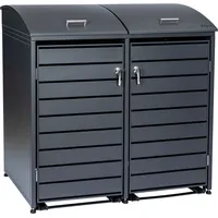 Zelsius Mülltonnenbox mit abgerundetem Deckel für zwei 120 -