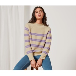 Tchibo - Gestreifter Strickpullover - Damen - Gr. L - lila/gestreift