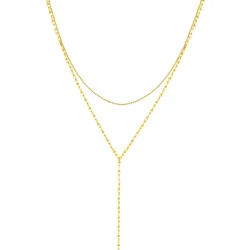 Hey Happiness Layered Y Kette Edelstahl Gold Damen 
