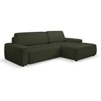 WERK2 Ecksofa »Bully L-Form«, Curvy Trend Ecksofa mit Schlaffunktion in weichem Cord grün