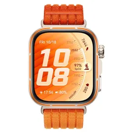 Huawei Watch Fit 5 Pro BT 44 mm Titangehäuse Weiß Nylonarmband Orange