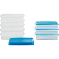 MiraHome Gefrierdosen 8x1L rechteckig Blau – Vorratsdosen mit Deckel luftdicht – Transparente Frischhaltedosen mit Deckel – Aufbewahrungsbox Küche für Mealprep & Organisation – Austrian Quality