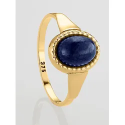 Fingerring LADY Gr. 16, gold (gelbgold 375), Fingerringe, Damen, 16, Glas-Gold-Metall, Glas, Gold, Metall
