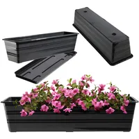 Kadax Blumenkasten mit Untersetzer, Anthrazit, 60 cm