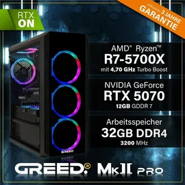 Greed MK2 Pro Gaming-PC AMD Ryzen 7 5700X 4,6 GHz 32 GB RAM 1 TB SSD Nvidia RTX 4070 Win 11 Pro