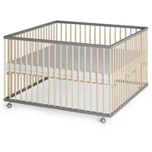 Sämann – make a difference. Laufgitter, Grau, Natur, Holz, Echtholz,Buche, 120x74x120 cm, Babymöbel, Laufstall Baby