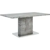 BELIANI Esstisch Grau Silber 90 x 160 cm MDF Tischplatte Metallfüßen Rechteckig Betonoptik Modern Scandinavien Stil - Grau