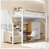 stilvora Hochbett 90 x 200 cm Holz/MDF weiß