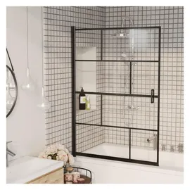 vidaXL Duschkabine ESG 100x140 cm Schwarz