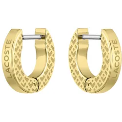 Paar Creolen LACOSTE "Schmuck Edelstahl Ohrrschmuck Ohrringe L'ESSENTIEL", gold (gelbgoldfarben), Ohrringe, Herren, Edelstahl