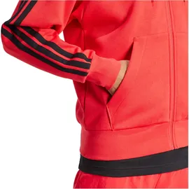 adidas Essentials 3-Streifen Herren Kapuzensweater, rot - M