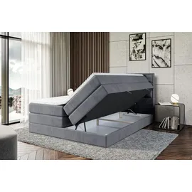 altdecor Boxspringbett ZAFIRA-BZ KING - 160 x 200 - H3/H4 - Dunkelgrau